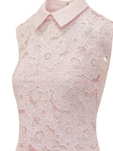 SELF-PORTRAIT - Mini Abito in Pizzo Rosa con Colletto - Rosa - LIDIASHOPPING® - Official Website