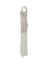 SELF-PORTRAIT - Abito Lungo in Pizzo con Schiena Scoperta - Bianco - LIDIASHOPPING® - Official Website
