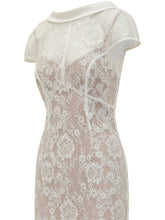 SELF-PORTRAIT - Abito Lungo in Pizzo con Schiena Scoperta - Bianco - LIDIASHOPPING® - Official Website