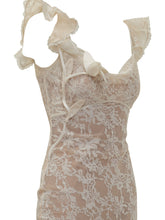 SELF-PORTRAIT - Floral Lace Maxi Dress with Ruffle Straps - White - LIDIASHOPPING® - Official Website