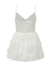 SELF-PORTRAIT - Mini Abito in Organza con Ricami Floreali - Bianco - LIDIASHOPPING® - Official Website