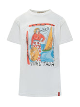 ALESSANDRO ENRIQUEZ - Printed Viva l Italia T-Shirt - White - LIDIASHOPPING® - Official Website