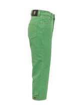 VERSACE - Denim Trousers with Front Closure and Pockets - Green - LIDIASHOPPING® - Official Website