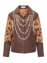 VERSACE - Printed Shirt with Buttons - Brown - LIDIASHOPPING® - Official Website