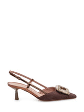 ROBERTO FESTA - Slingback Pumps with Jewel Buckle - Brown - LIDIASHOPPING® - Official Website