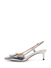 ROBERTO FESTA - Metallic Slingback Pumps with Front Detail - Silver - LIDIASHOPPING® - Official Website