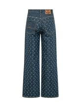 MARINE SERRE - Straight Leg Denim Jeans with Print - Blue - LIDIASHOPPING® - Official Website