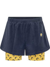 MARINE SERRE - Running Shorts con Shorts Interni - Blu - LIDIASHOPPING® - Official Website