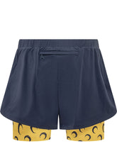 MARINE SERRE - Running Shorts con Shorts Interni - Blu - LIDIASHOPPING® - Official Website