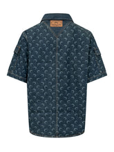 MARINE SERRE - Short Sleeve Denim Shirt with Pockets - Blue - LIDIASHOPPING® - Official Website