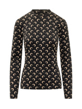 MARINE SERRE - Top a Maniche Lunghe con Stampa - Nero - LIDIASHOPPING® - Official Website