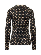 MARINE SERRE - Top a Maniche Lunghe con Stampa - Nero - LIDIASHOPPING® - Official Website