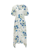 STELLA MCCARTNEY - Abito con Scollo a V e Stampa Floreale - Bianco - LIDIASHOPPING® - Official Website