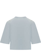 MARNI - Cropped T-Shirt with Embroidered Logo - Blue - LIDIASHOPPING® - Official Website