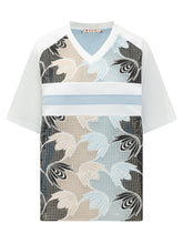 MARNI - V-Neck T-Shirt with Graphic Panel - Multicolor - LIDIASHOPPING® - Official Website