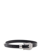 KATE CATE - Cintura Thin Kim in Pelle con Fibbia Incisa - Nero - LIDIASHOPPING® - Official Website