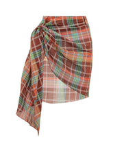 KATE CATE - Gonna Pareo Corta Drappeggiata - Marrone - LIDIASHOPPING® - Official Website