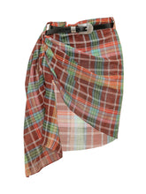 KATE CATE - Gonna Pareo Corta Drappeggiata - Marrone - LIDIASHOPPING® - Official Website