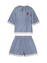 MONNALISA - Set top e shorts a righe - Blu | Lidia Shopping ® | Official Website