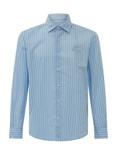 MC2 SAINT BARTH - Camicia Ice a Righe con Logo Ricamato - Blu - LIDIASHOPPING® - Official Website