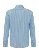 MC2 SAINT BARTH - Camicia Ice a Righe con Logo Ricamato - Blu - LIDIASHOPPING® - Official Website