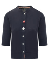 QUILISIA - Cardigan in Maglia con Passamaneria - Blu - LIDIASHOPPING® - Official Website