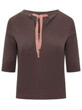 QUILISIA - Maglia in Maglia con Passamaneria - Marrone - LIDIASHOPPING® - Official Website
