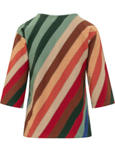 QUILISIA - Crewneck Top with Intarsia Stripes - Multicolor - LIDIASHOPPING® - Official Website