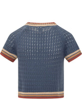 QUILISIA - Maglia Girocollo in Punto Traforato - Blu - LIDIASHOPPING® - Official Website