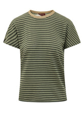 QUILISIA - Crewneck T-Shirt with Stripes - Green - LIDIASHOPPING® - Official Website