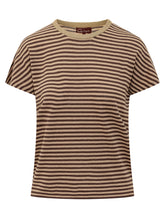 QUILISIA - T-shirt Girocollo a Righe - Marrone - LIDIASHOPPING® - Official Website