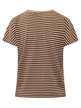 QUILISIA - T-shirt Girocollo a Righe - Marrone - LIDIASHOPPING® - Official Website