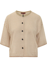 QUILISIA - Cardigan Girocollo a Righe - Marrone - LIDIASHOPPING® - Official Website
