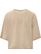 QUILISIA - Cardigan Girocollo a Righe - Marrone - LIDIASHOPPING® - Official Website