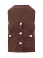 QUILISIA - Knit Vest with Buttons - Brown - LIDIASHOPPING® - Official Website