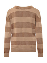 GRAN SASSO - Cardigan Rigato con Scollo a V - Marrone - LIDIASHOPPING® - Official Website