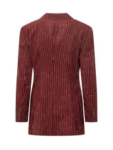DOLCE & GABBANA - Double-Breasted Pinstripe Blazer with Peak Lapels - Red - LIDIASHOPPING® - Official Website