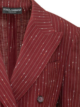 DOLCE & GABBANA - Double-Breasted Pinstripe Blazer with Peak Lapels - Red - LIDIASHOPPING® - Official Website