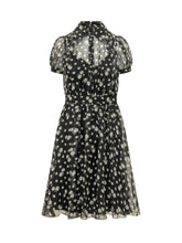 DOLCE & GABBANA - Puff Sleeve Dress with Floral Print - Black - LIDIASHOPPING® - Official Website