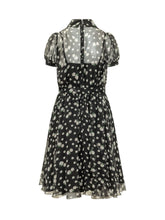 DOLCE & GABBANA - Puff Sleeve Dress with Floral Print - Black - LIDIASHOPPING® - Official Website