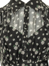 DOLCE & GABBANA - Puff Sleeve Dress with Floral Print - Black - LIDIASHOPPING® - Official Website