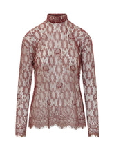 DOLCE & GABBANA - Lace High Neck Top - Red - LIDIASHOPPING® - Official Website