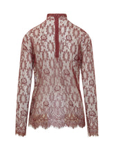 DOLCE & GABBANA - Lace High Neck Top - Red - LIDIASHOPPING® - Official Website