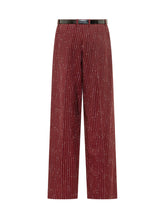DOLCE & GABBANA - Straight Leg Pinstriped Trousers with Belt - Red - LIDIASHOPPING® - Official Website