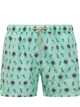 MC2 SAINT BARTH - Costume da Bagno con Vita Elastica e Motivo Illustrato - Verde - LIDIASHOPPING® - Official Website