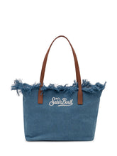 MC2 SAINT BARTH - Borsa Tote City in Denim con Manici e Bordo Sfilacciato - Blu | Lidia Shopping | Official Website