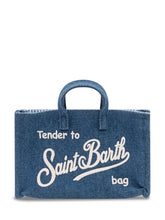 MC2 SAINT BARTH - Borsa a Mano in Denim con Logo Stampato - Blu | Lidia Shopping | Official Website