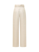 MAX MARA STUDIO - High-Waisted Trousers with Belt - Beige - LIDIASHOPPING® - Official Website