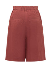 MAX MARA STUDIO - Wide Leg Short Trousers with Structured Waist - Red - LIDIASHOPPING® - Official Website