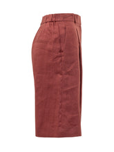MAX MARA STUDIO - Wide Leg Short Trousers with Structured Waist - Red - LIDIASHOPPING® - Official Website